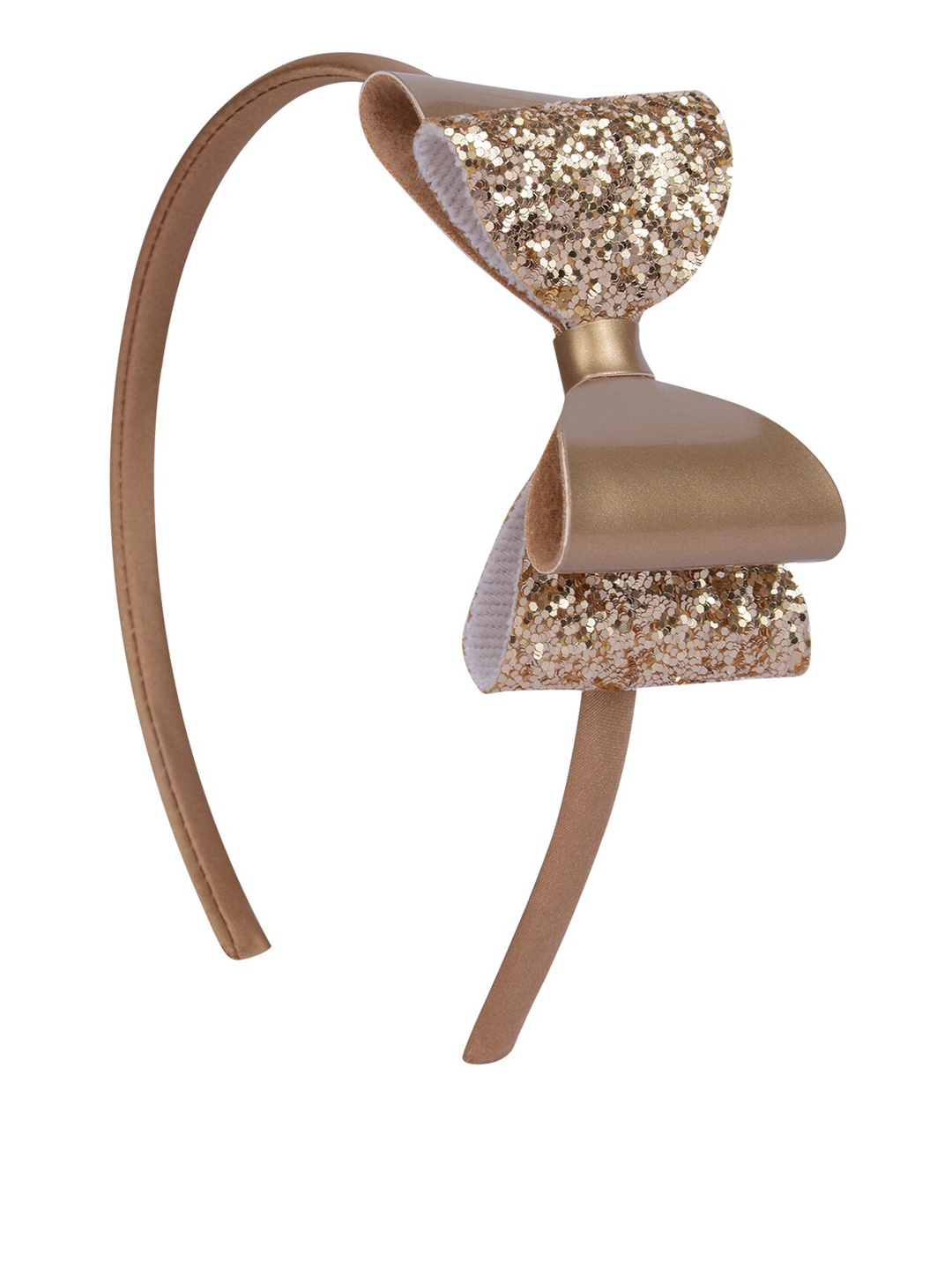 

Aye Candy Girls Gold Glitter Alternate Bow Hairband