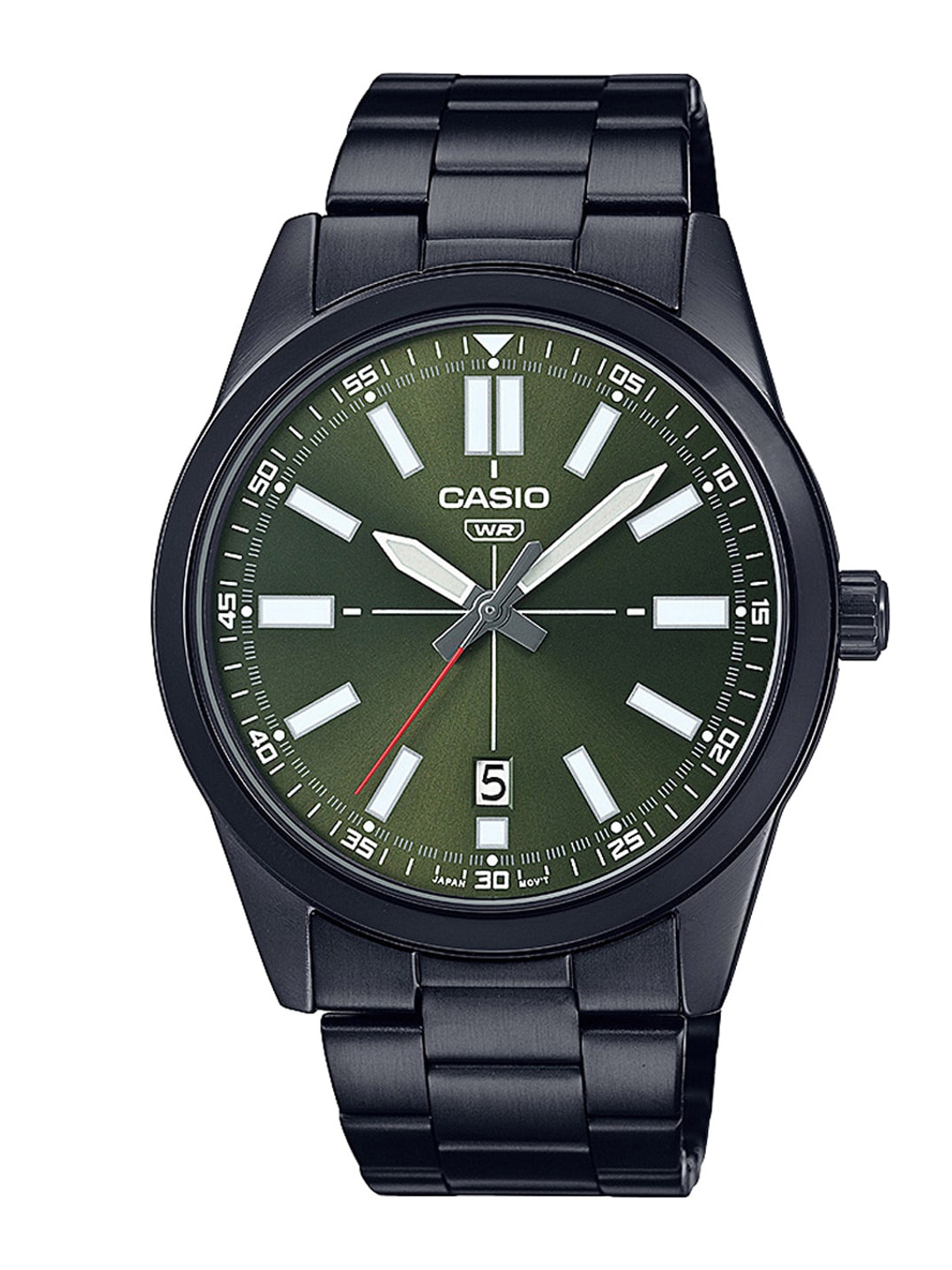 

CASIO Men Green Dial & Black Stainless Steel Cuff Straps Analogue Watch