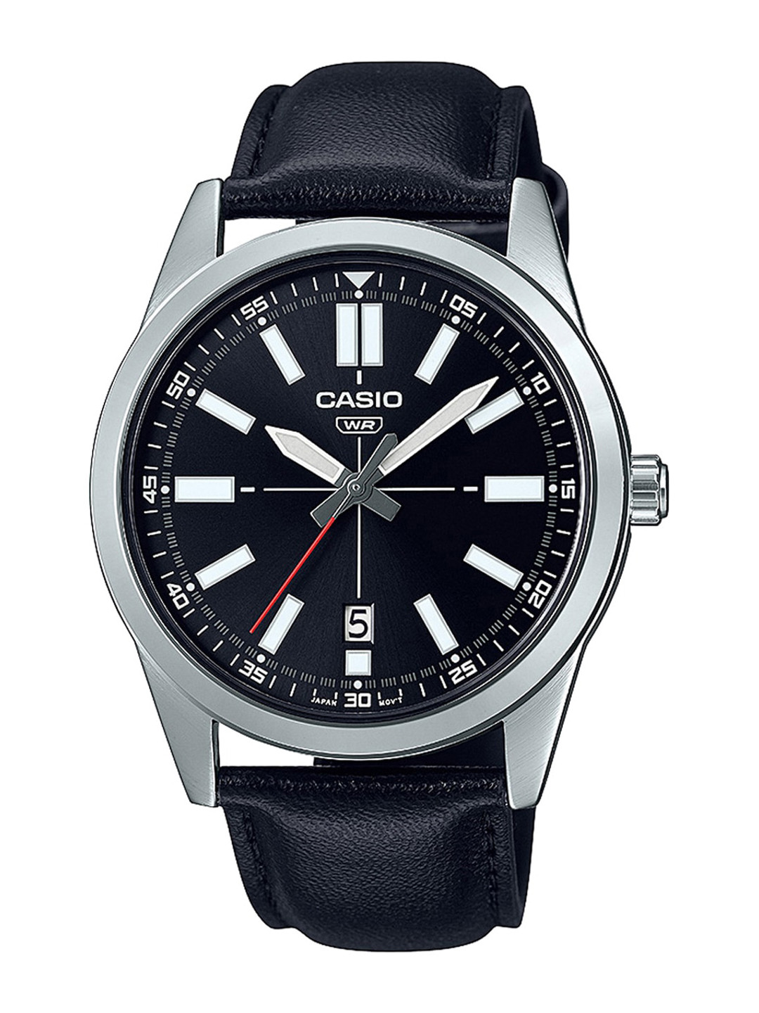 

CASIO Men Black Dial & Black Leather Straps Analogue Watch