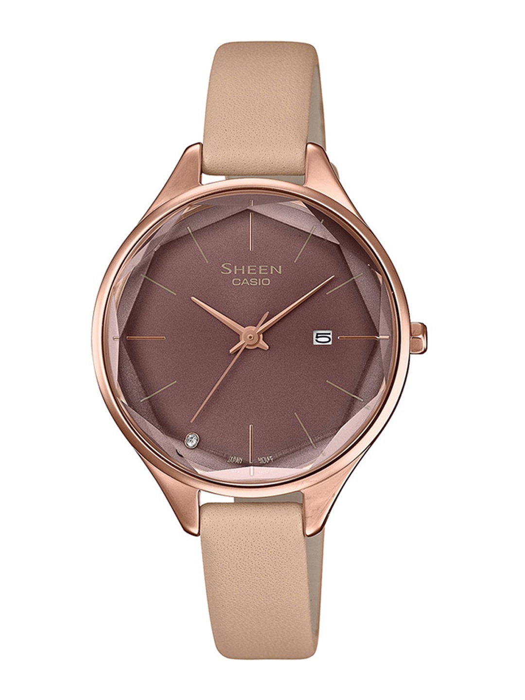 

CASIO Women Brown Dial & Pink Leather Straps Analogue Watch SH253