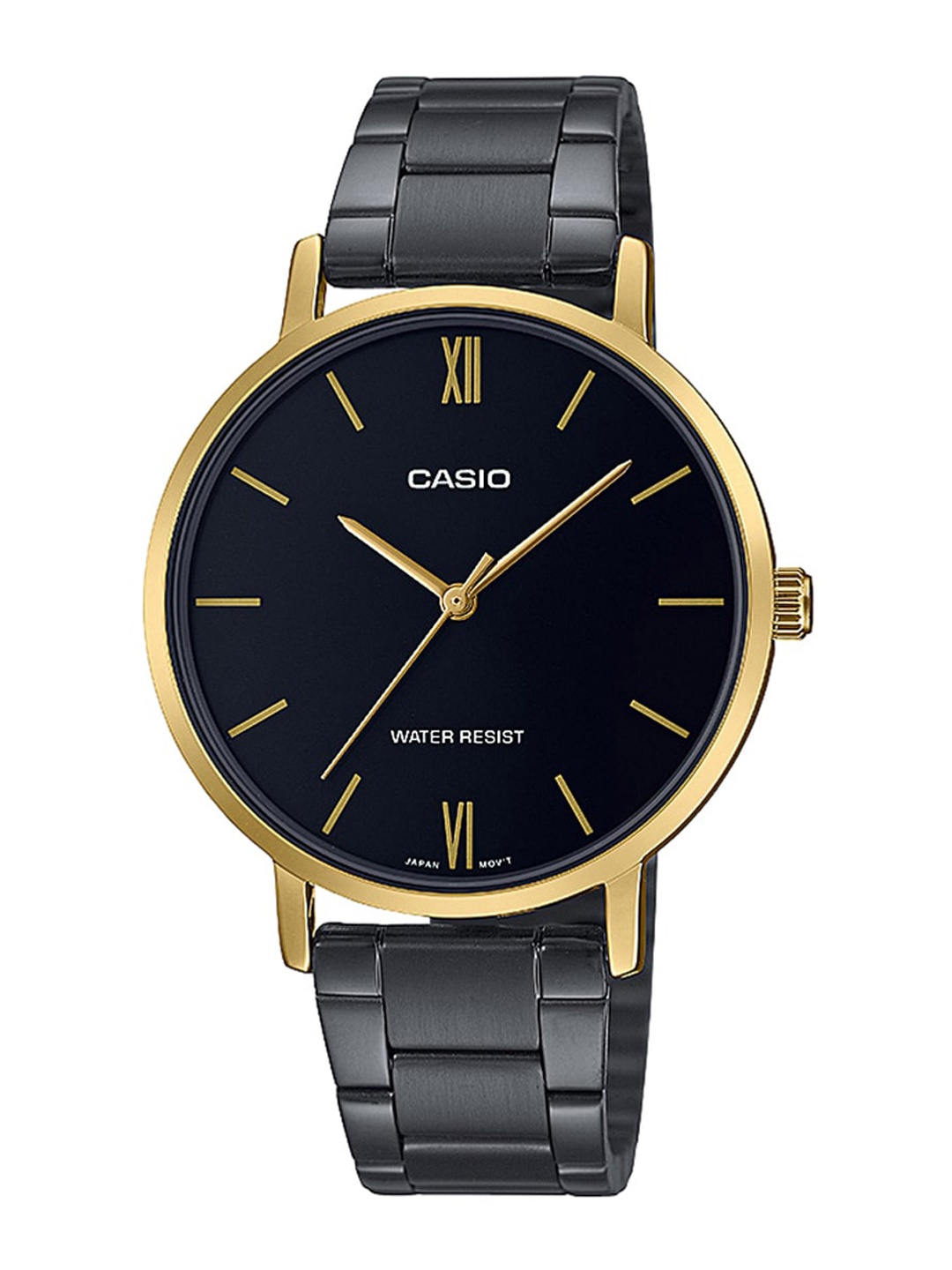 

CASIO Women Black Dial & Black Stainless Steel Cuff Straps Analogue Watch