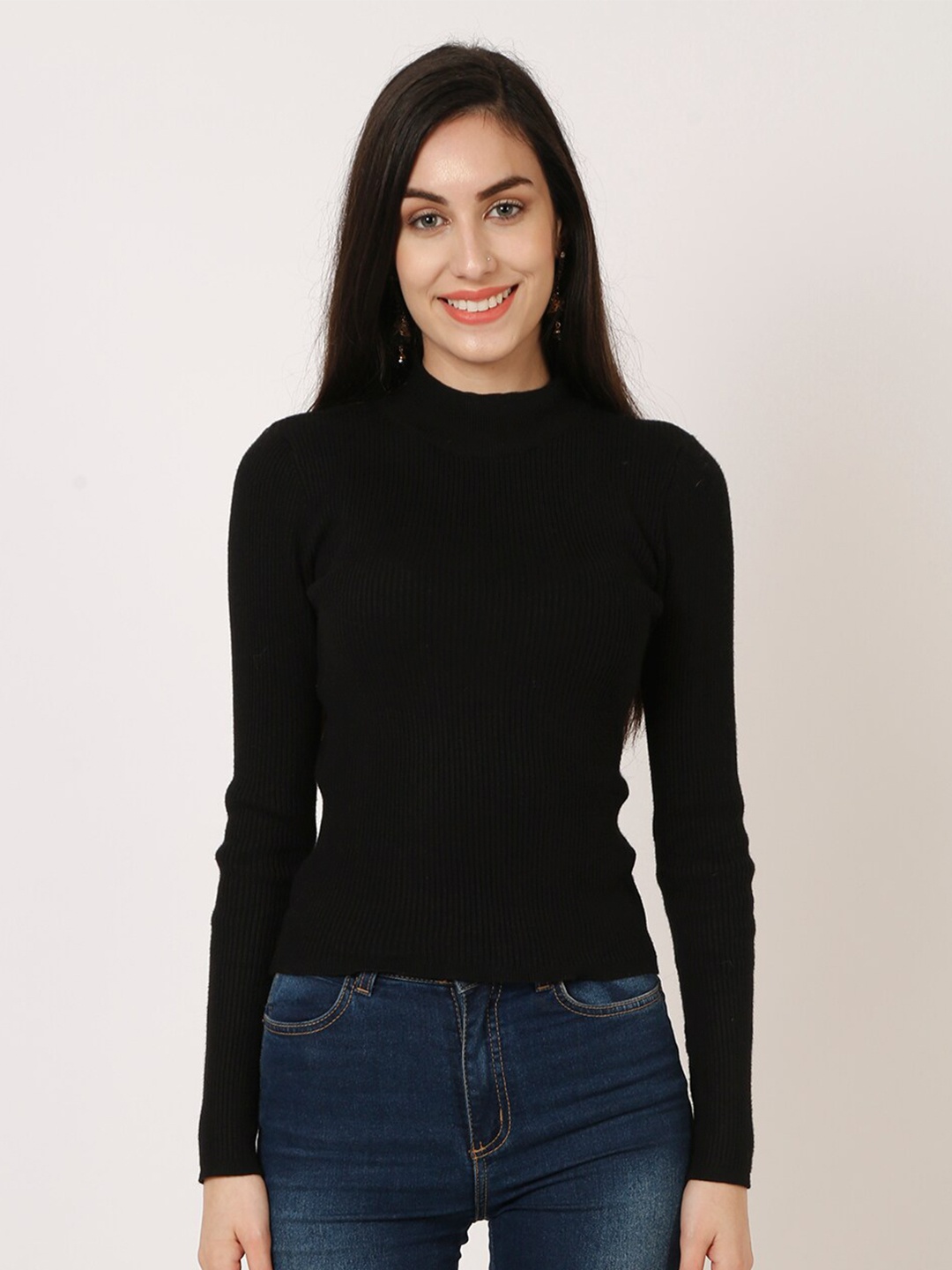 

NoBarr Women Black Solid Pullover