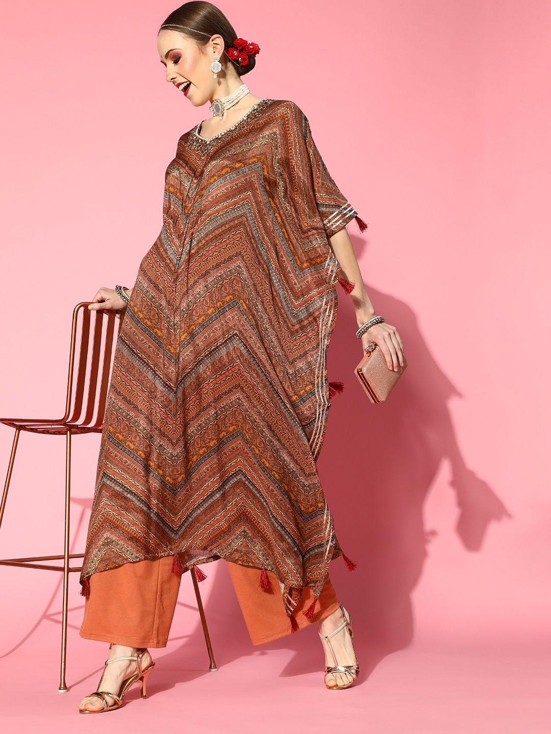 

ZOLA Chic Rust Modal New Age Kaftan Kurta