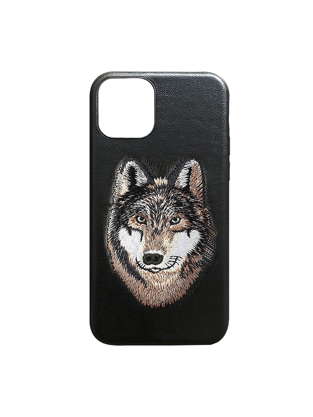 

TREEMODA Black Graphic Printed Leather iPhone 13 Pro Max Slim Back Case