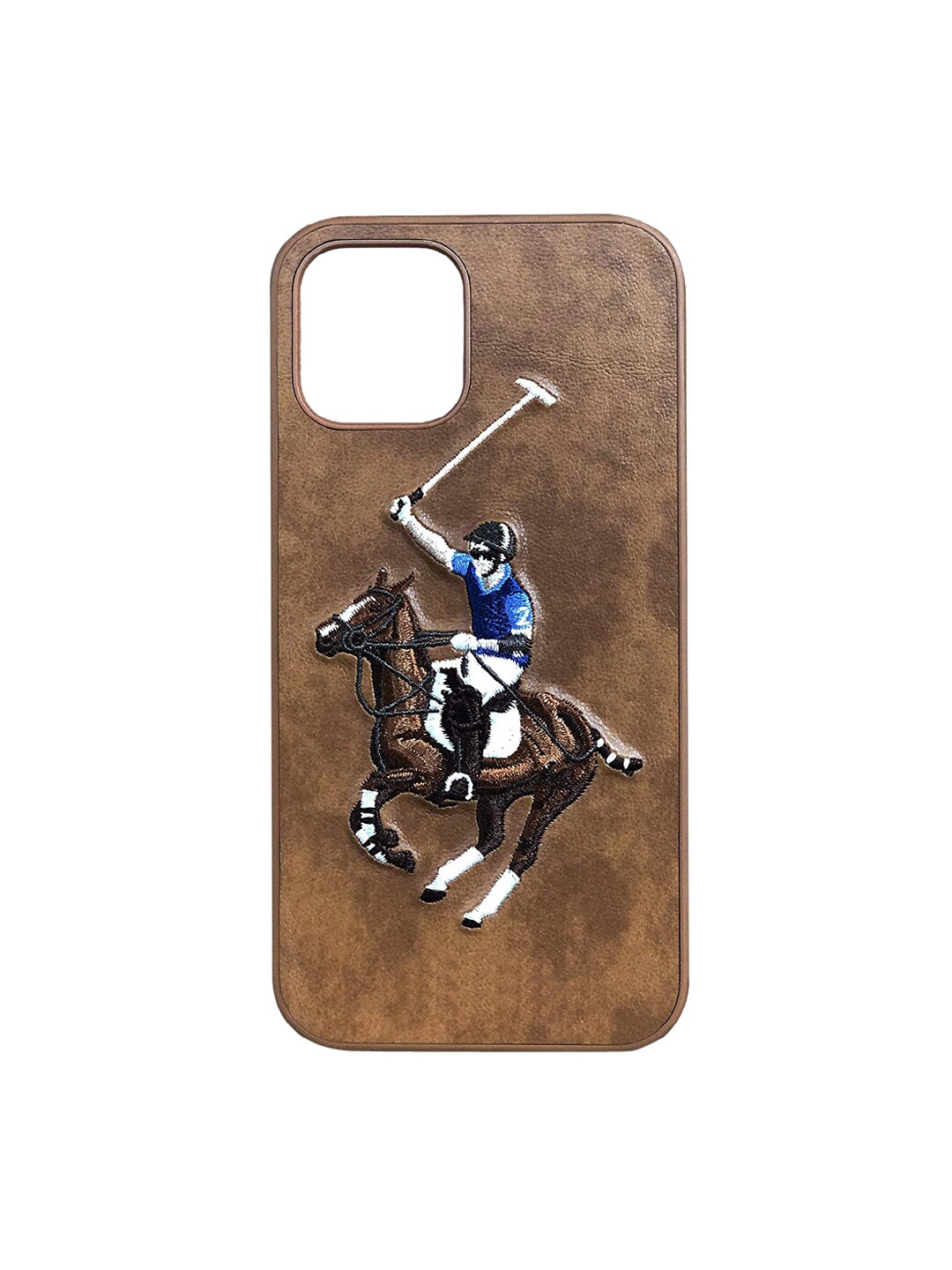 

TREEMODA Unisex Brown SB Series Embroided Leather iPhone 12 Pro Back Case