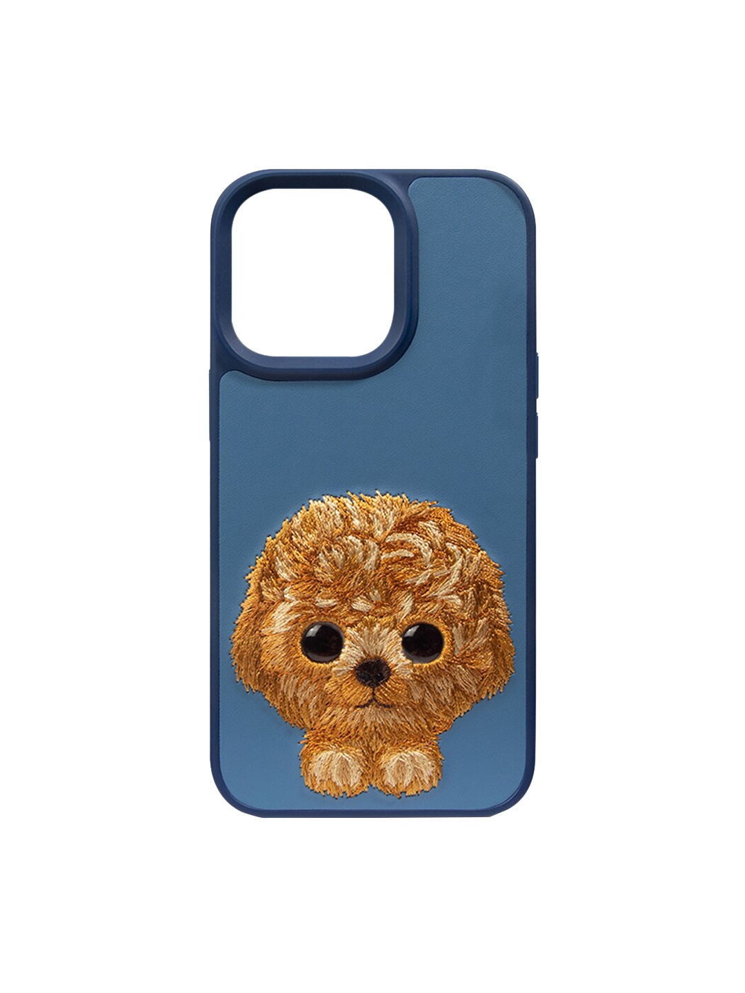 

TREEMODA Blue & Yellow Puppy Leather iPhone 13 Pro Max Back Case
