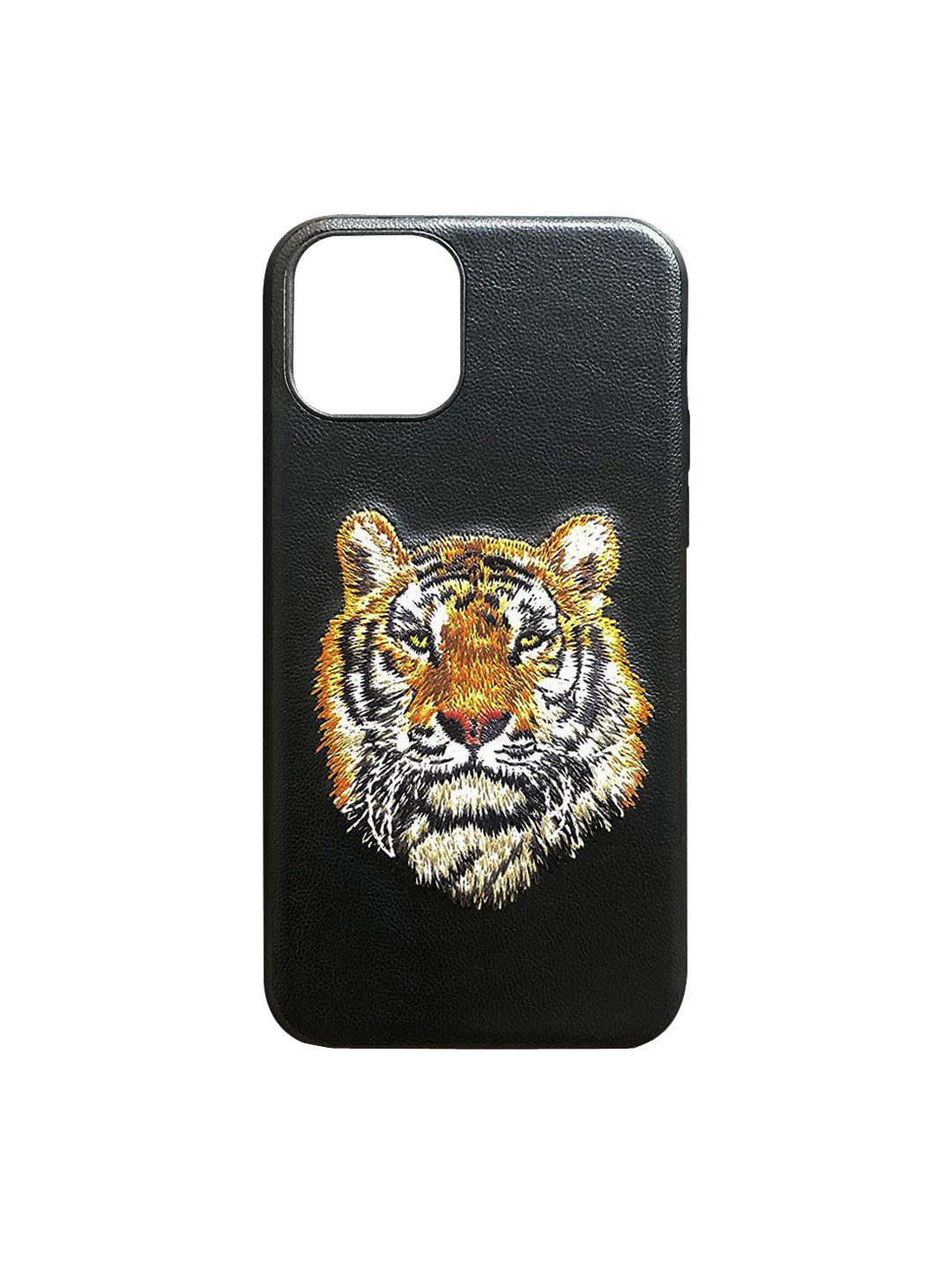 

TREEMODA Black & White Quirky Embroided TigerLeather iPhone 11 Back Case