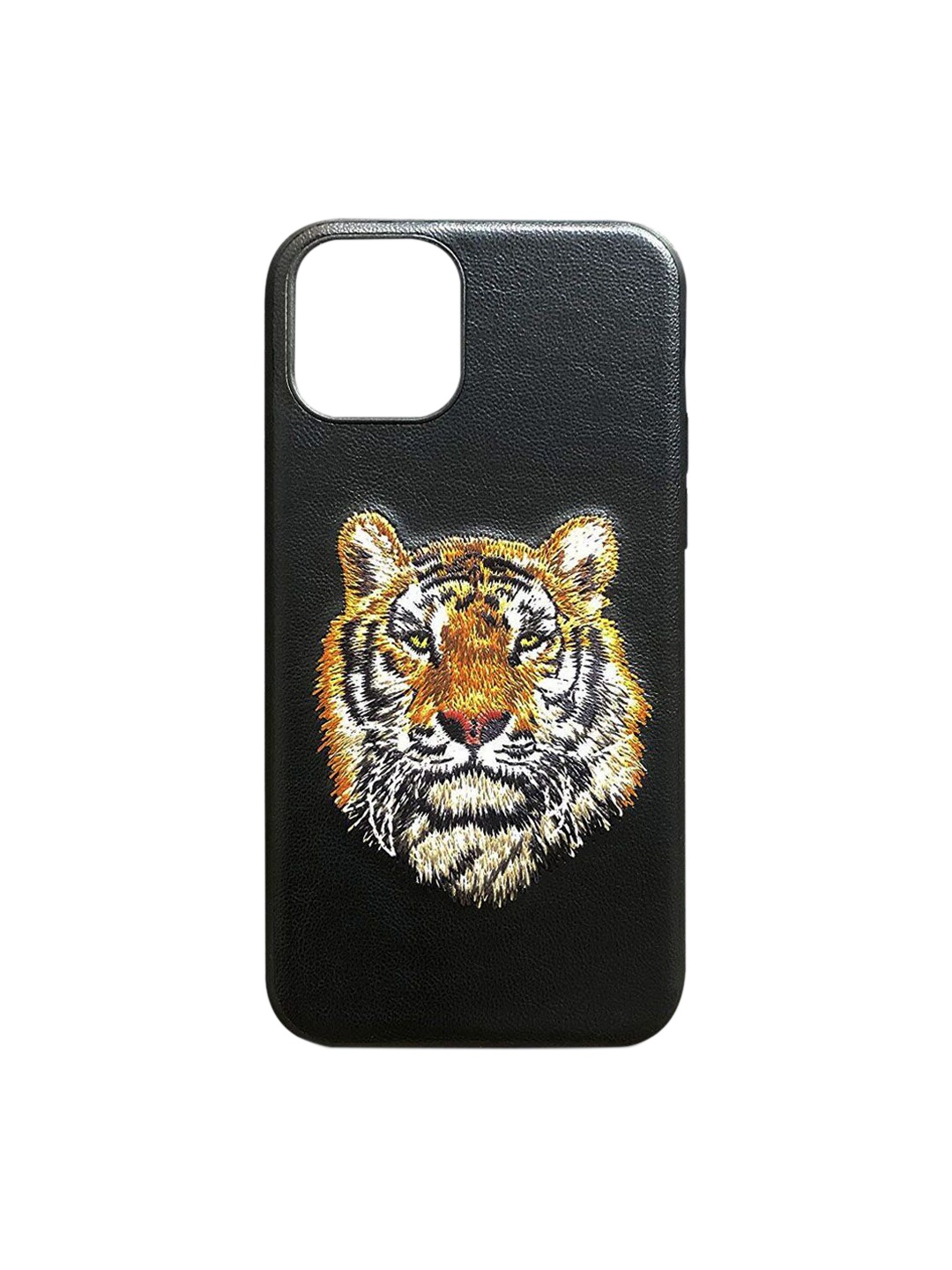 

TREEMODA Black & Yellow Tiger Leather iPhone 13 Pro Back Case