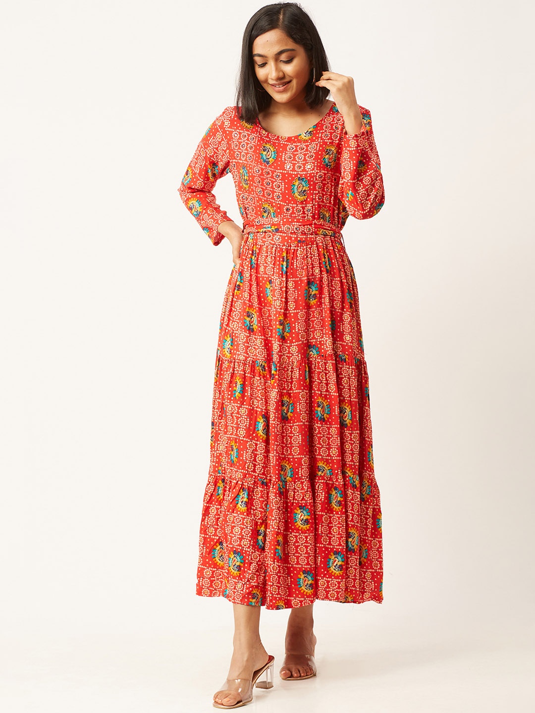 

ZOLA Women Red Printed Anarkali Kurta