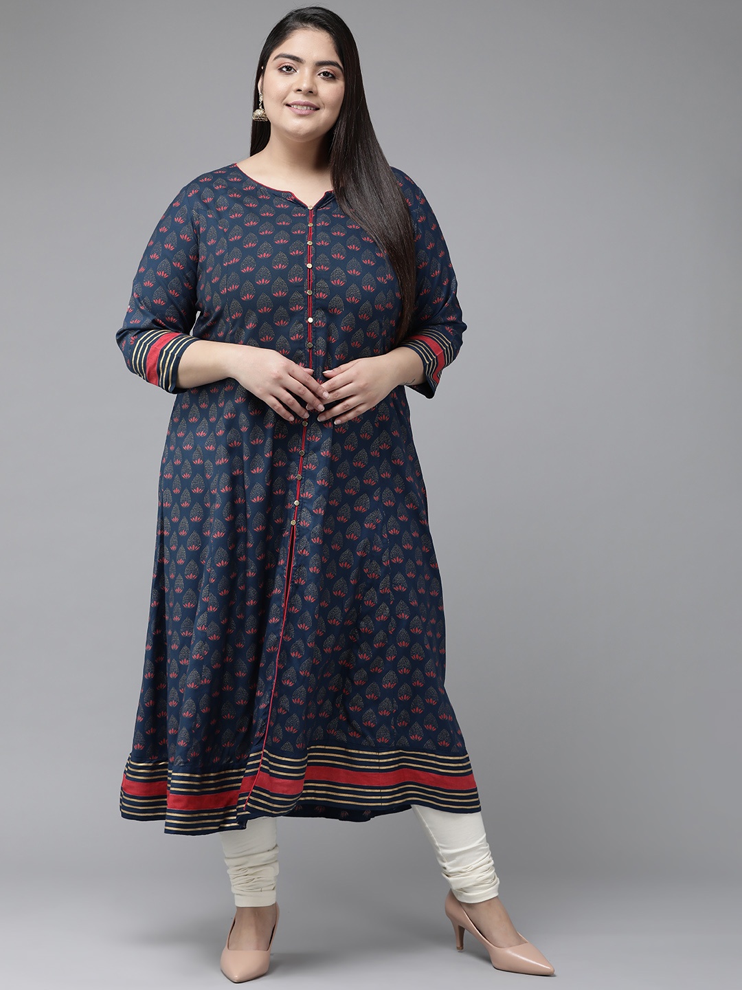 YASH GALLERY Women Pink Ethnic Motifs Printed Kurta