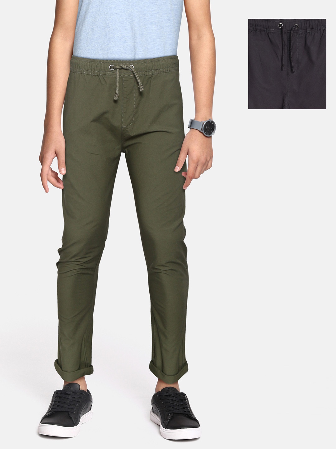 

Marks & Spencer Boys Pack of 2 Pure Cotton Track Pants, Olive