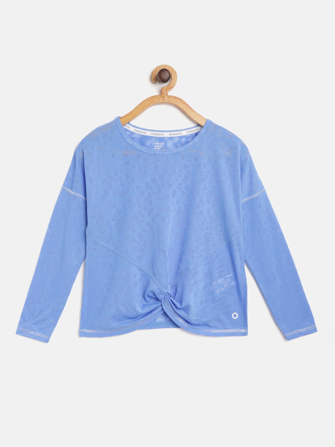 

Marks & Spencer Girls Blue Pure Cotton Abstract Self Design Twisted Top