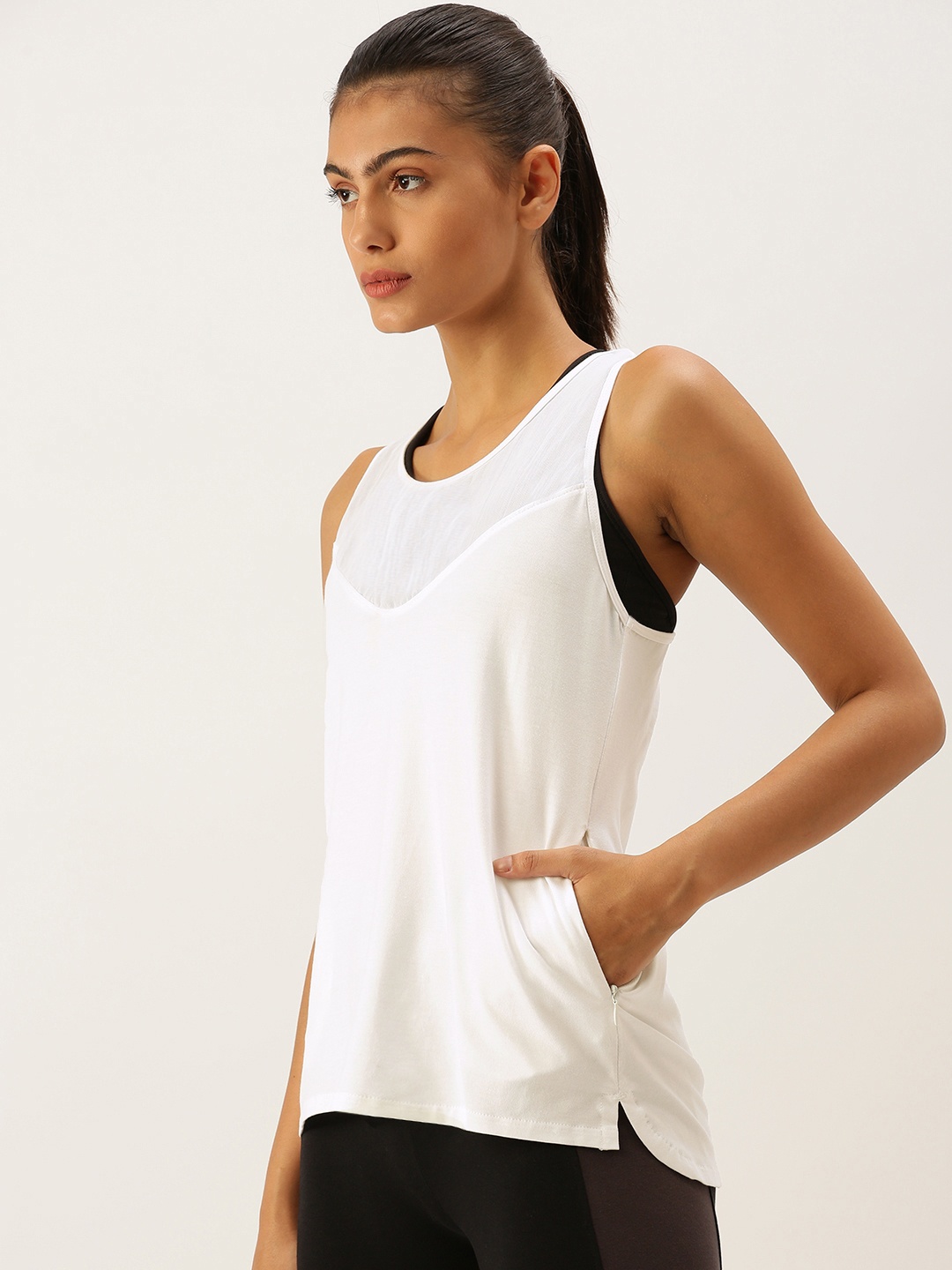 

FOREVER 21 Women White Solid Regular Top