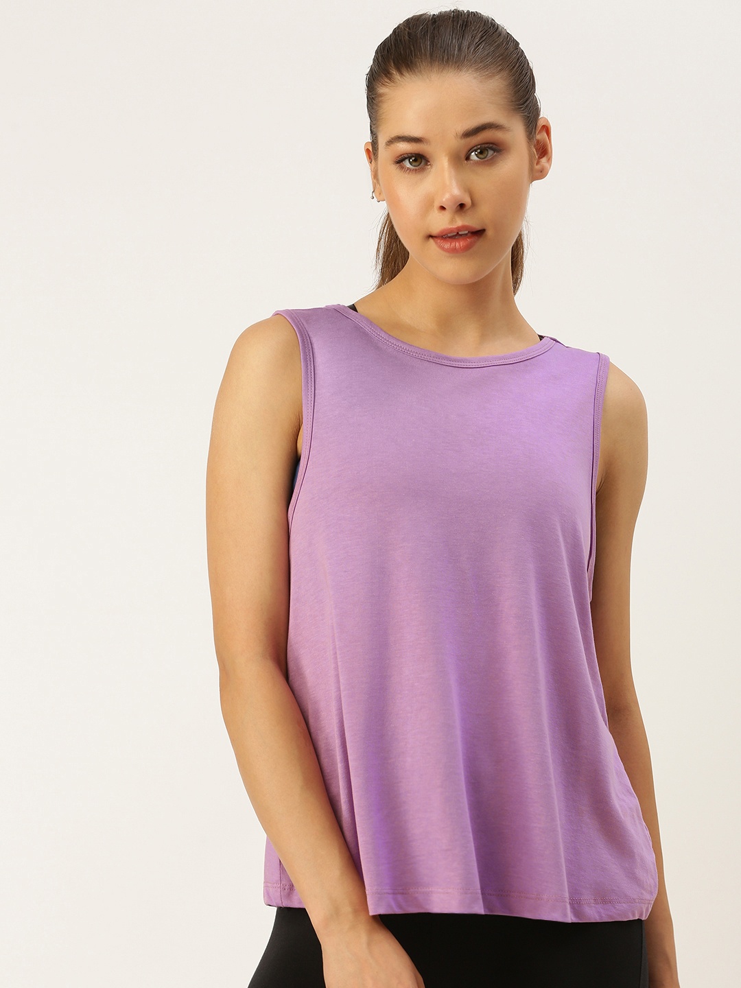 

FOREVER 21 Purple Sleeveless Styled Back Top