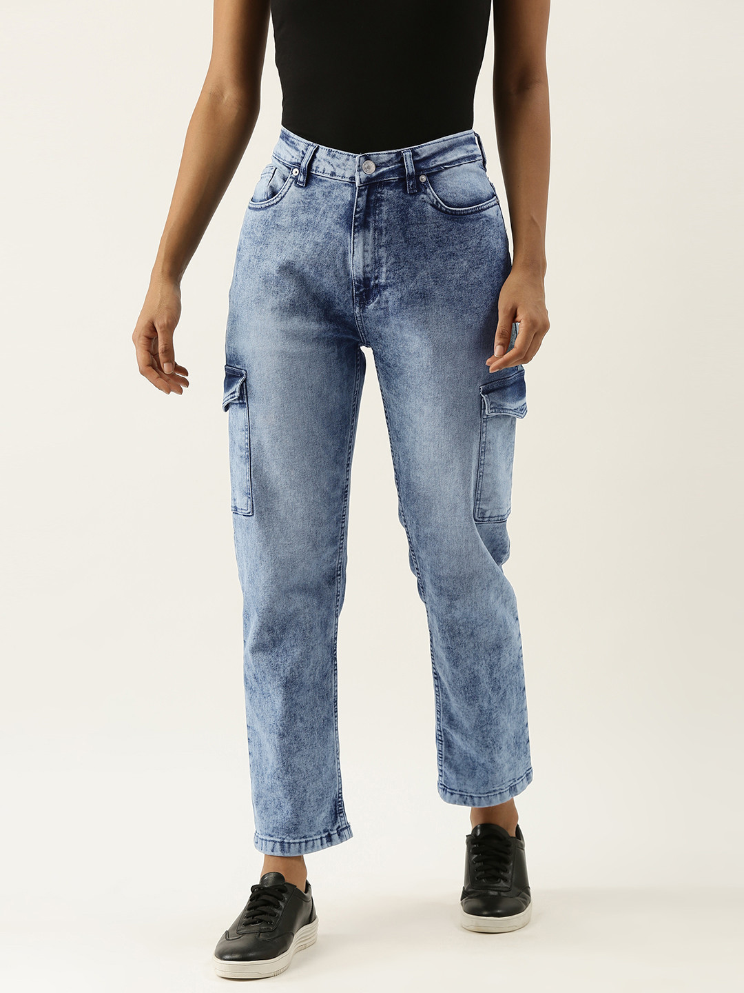 

Forever 21 Women Mid-Rise Boyfriend Fit Regular Length Stretchable Jeans, Blue