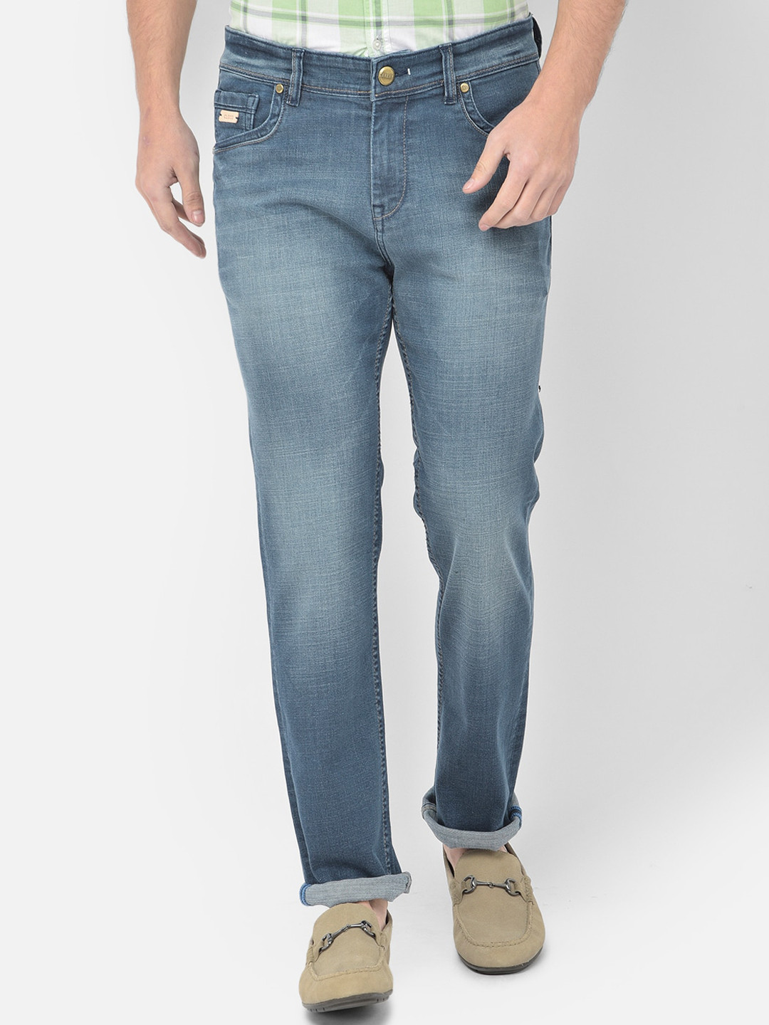 

Canary London Men Blue Smart Slim Fit Low-Rise Light Fade Stretchable Jeans