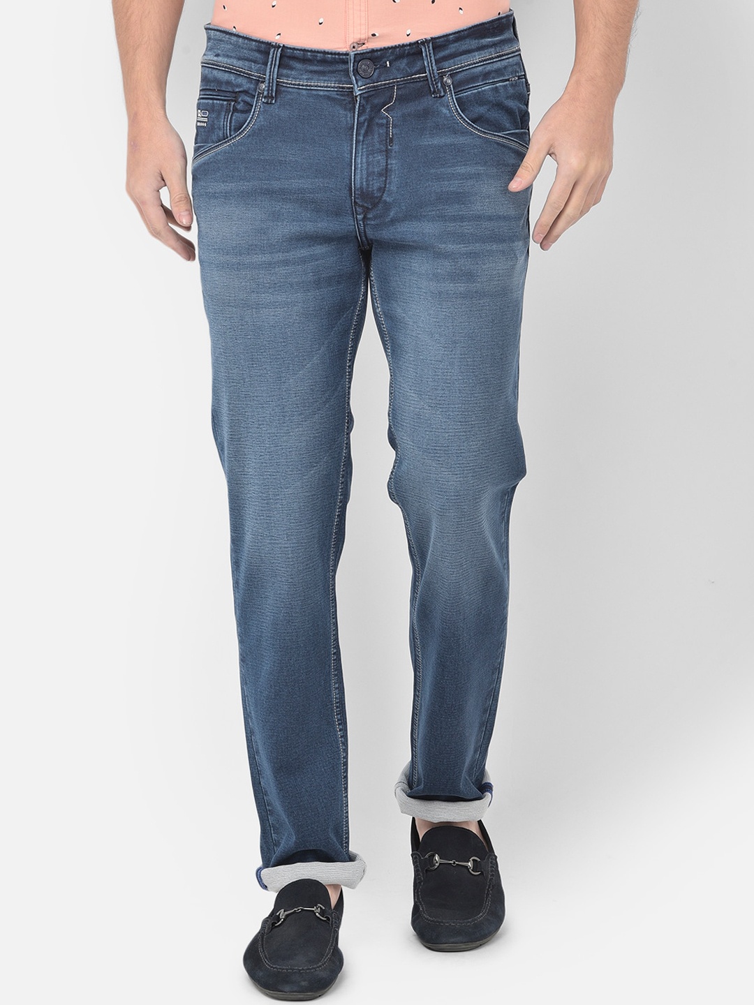 

Canary London Men Blue Smart Slim Fit Low-Rise Light Fade Stretchable Jeans