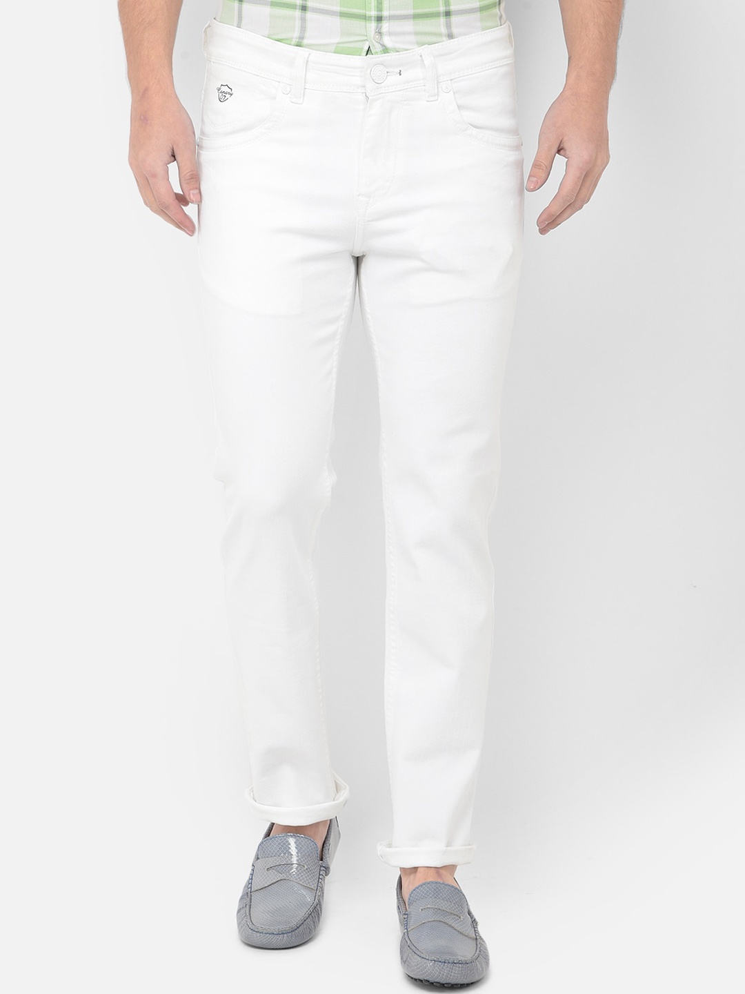 

Canary London Men White Smart Straight Fit Stretchable Jeans