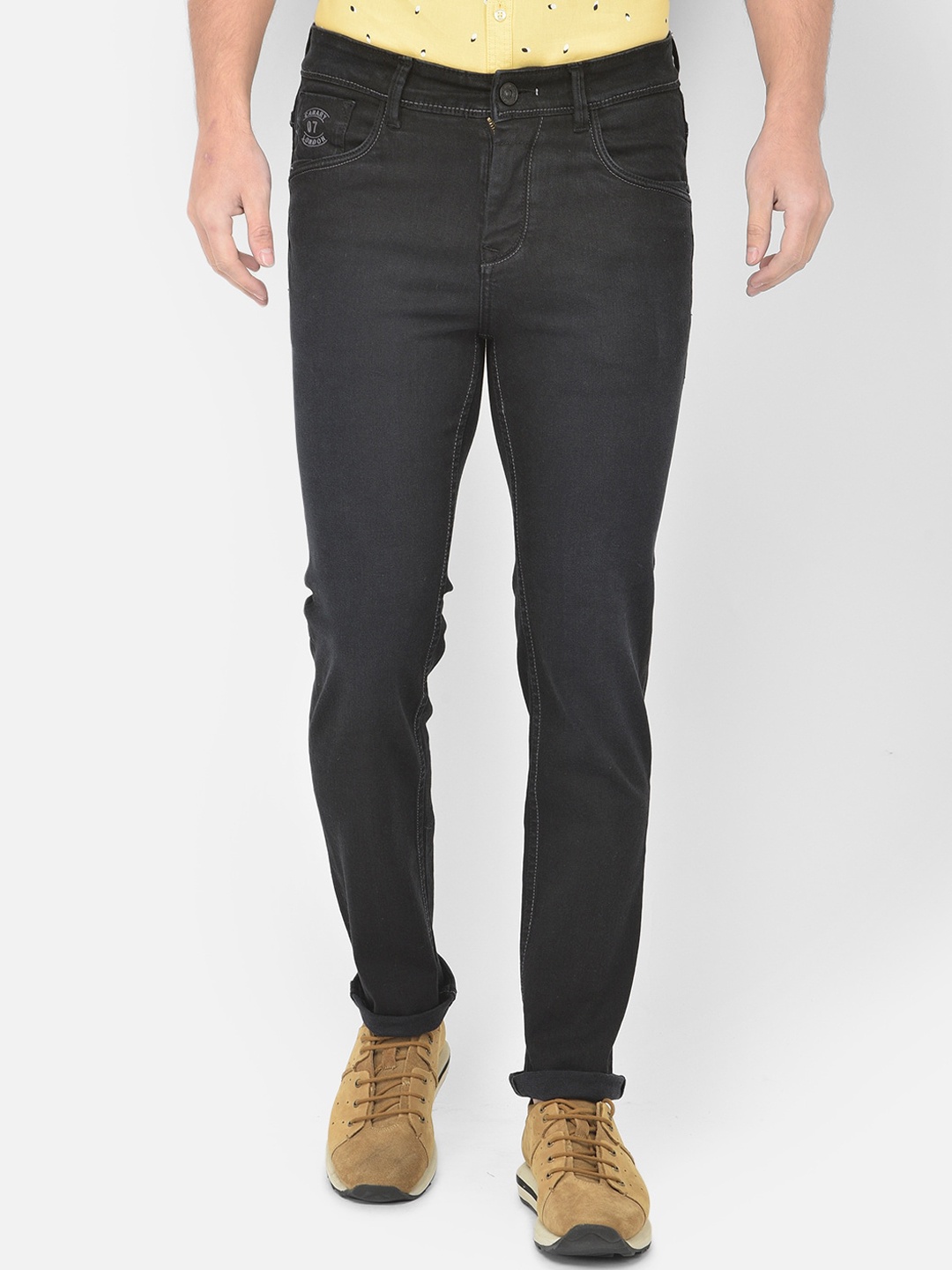 

Canary London Men Black Smart Straight Fit Stretchable Jeans