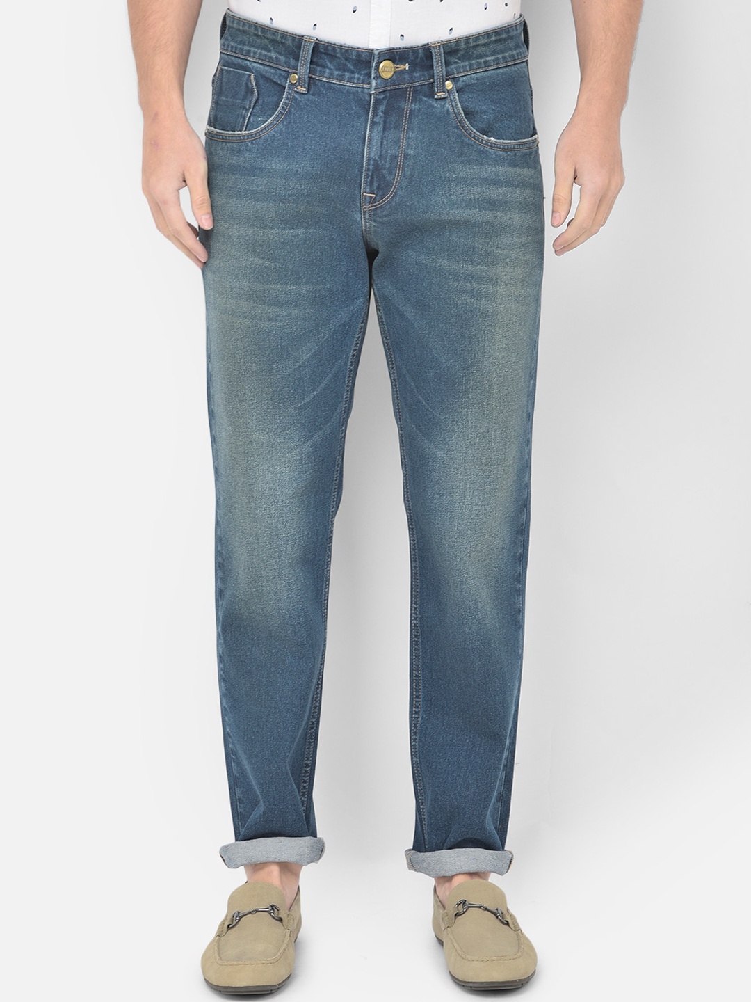 

Canary London Men Blue Smart Straight Fit Light Fade Stretchable Jeans