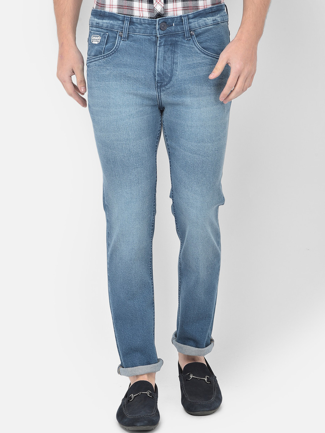 

Canary London Men Blue Smart Straight Fit Heavy Fade Stretchable Jeans