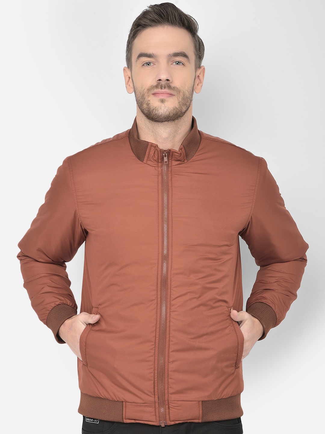 

Canary London Men Rust Brown Lightweight Outdoor Bomber Jacket