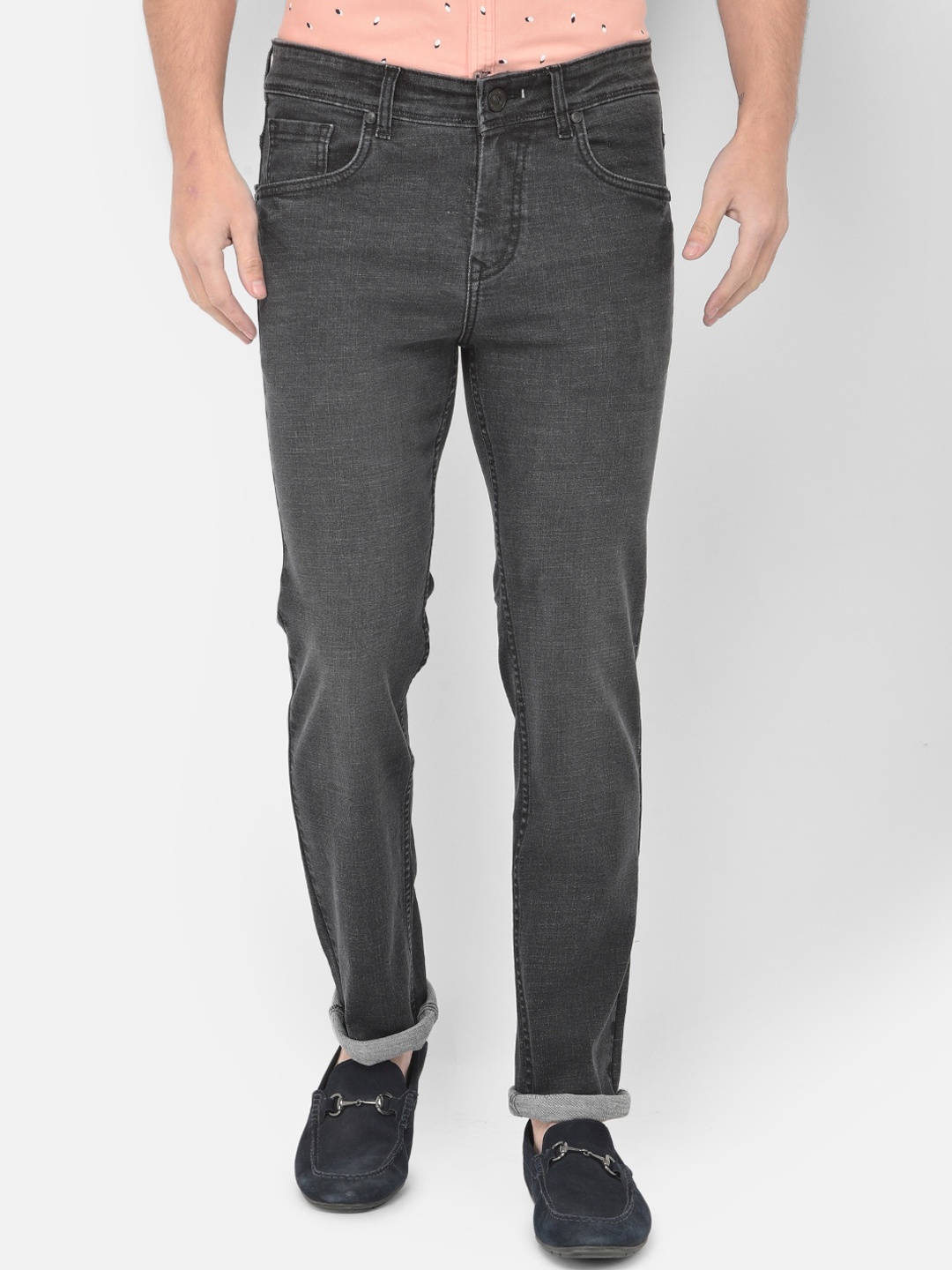 

Canary London Men Black Smart Straight Fit Stretchable Jeans