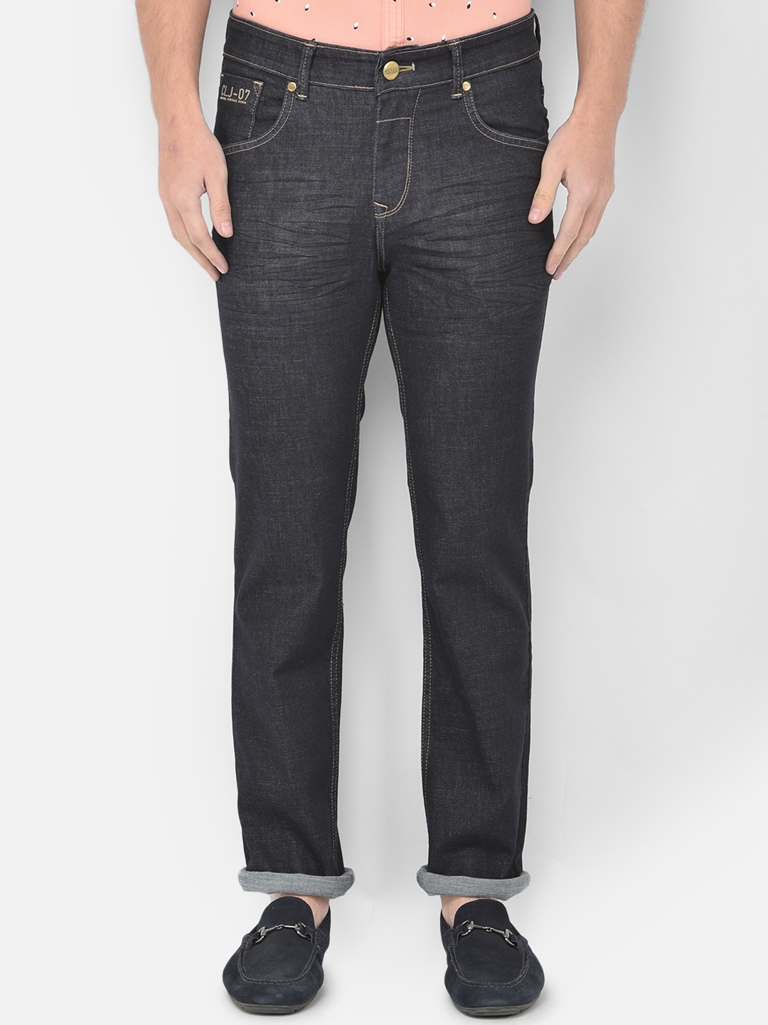 

Canary London Men Blue Smart Straight Fit Embroidered Stretchable Jeans