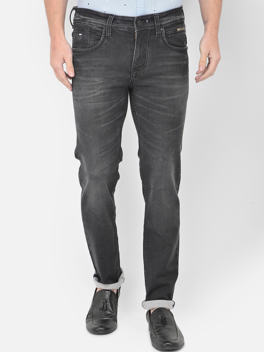 

Canary London Men Black Smart Slim Fit Low-Rise Heavy Fade Stretchable Jeans