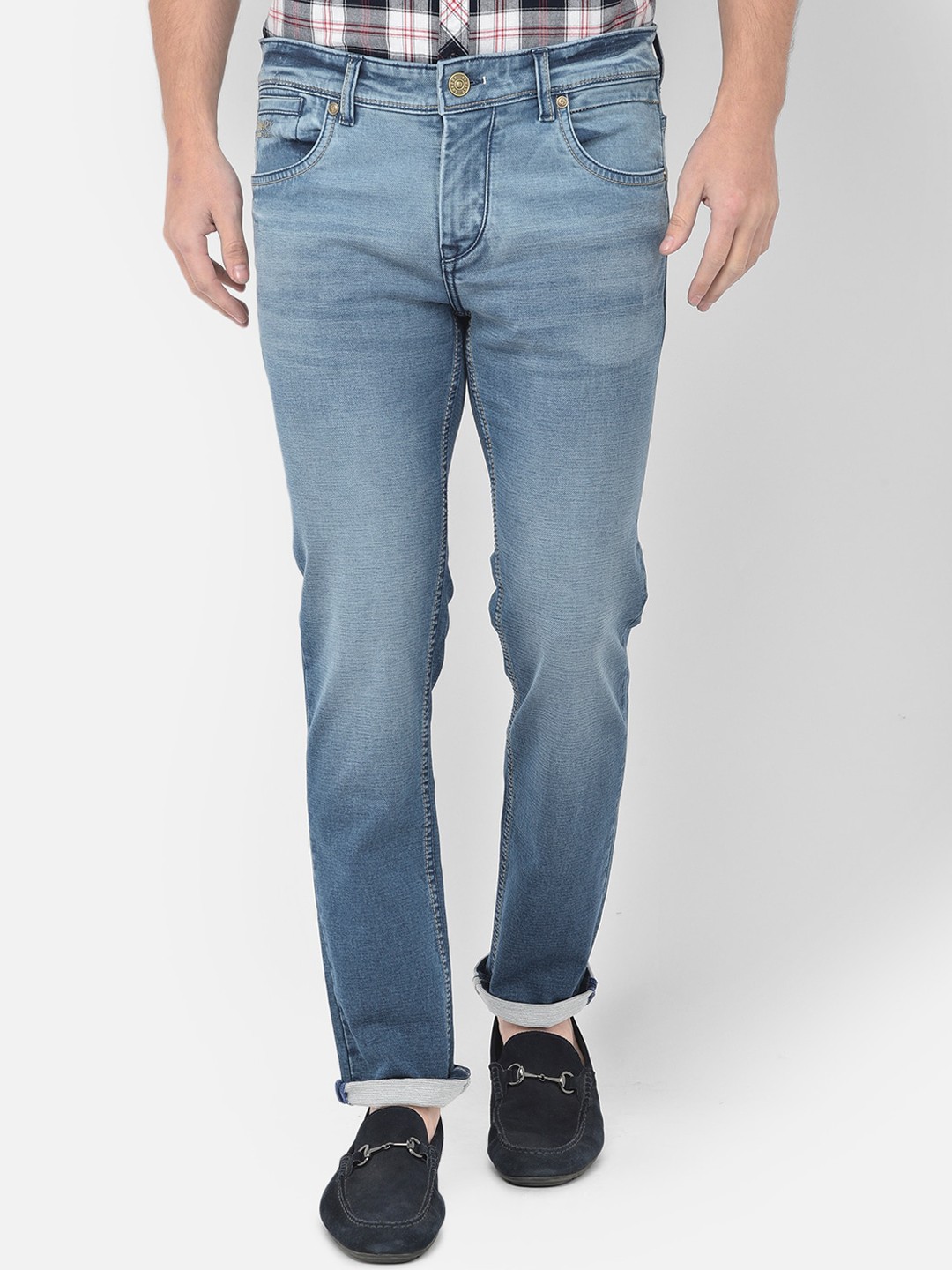 

Canary London Men Blue Smart Slim Fit Low-Rise Heavy Fade Stretchable Jeans