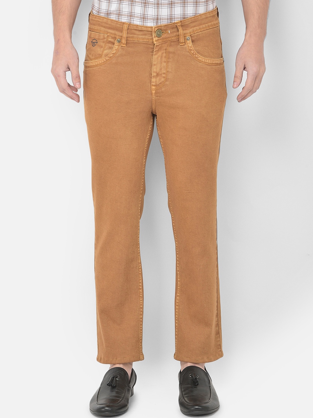 

Canary London Men Mustard Smart Straight Fit Stretchable Jeans