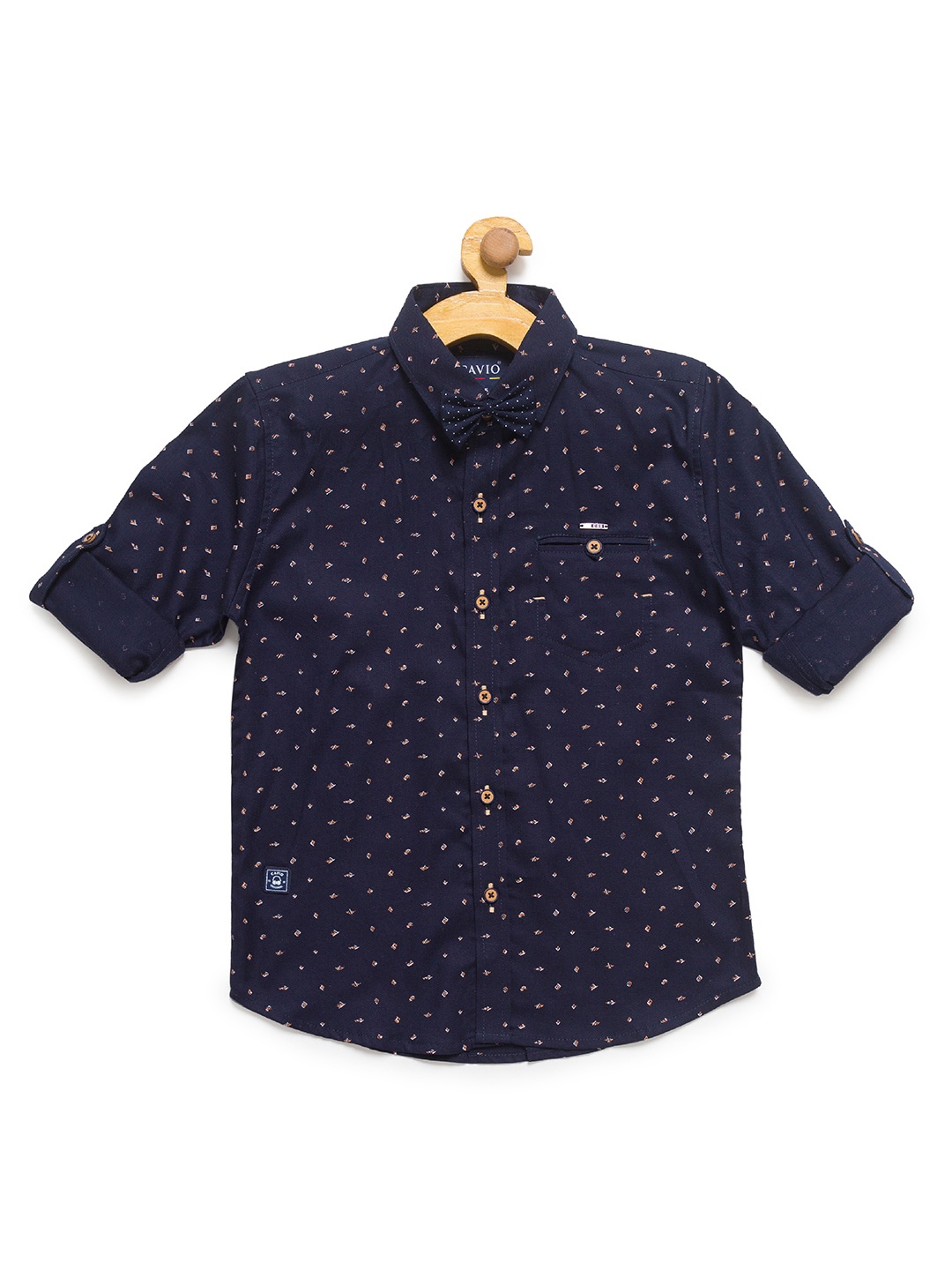 

CAVIO Boys Navy Blue Printed Casual Shirt