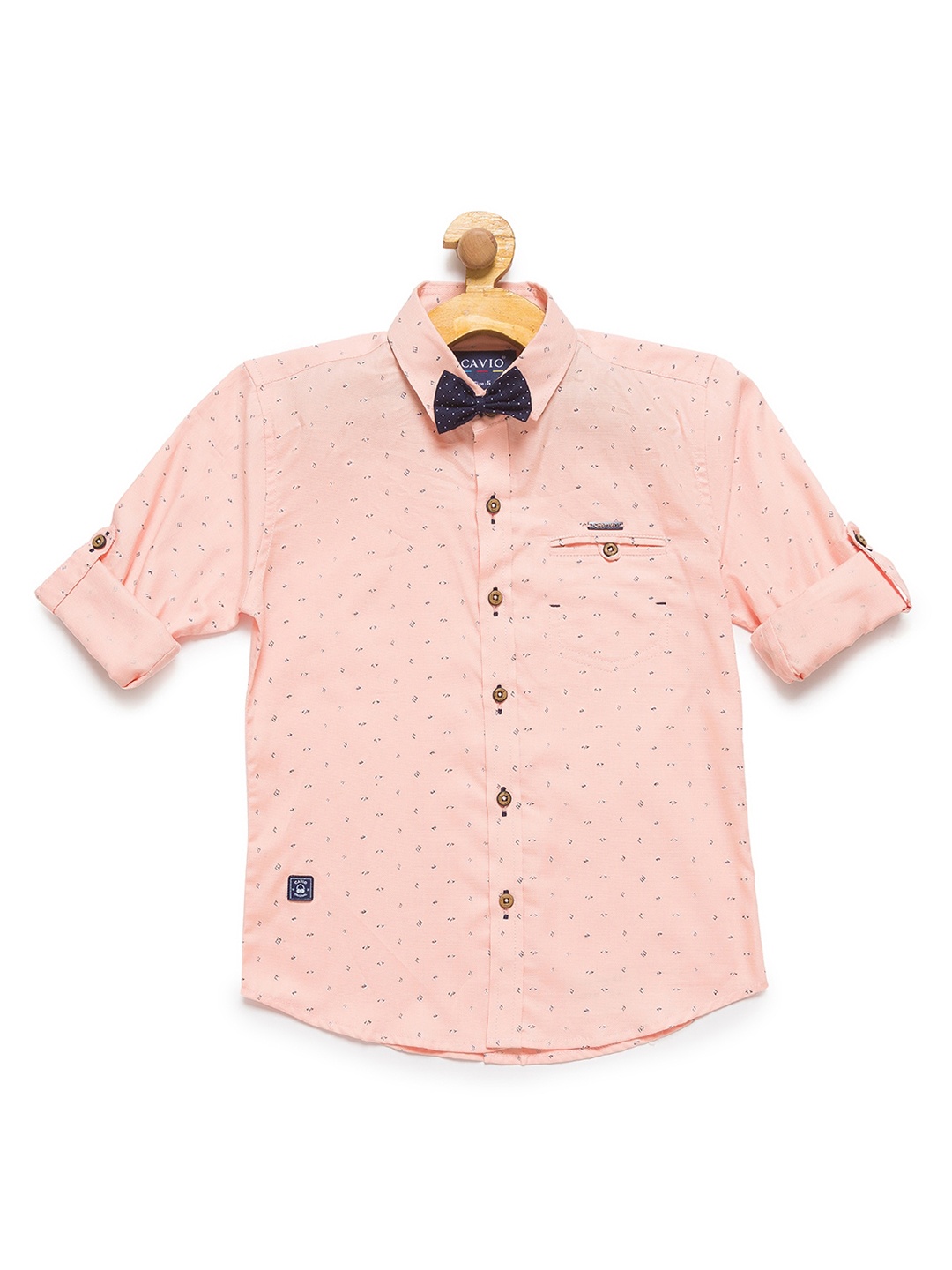 

CAVIO Boys Orange Printed Casual Shirt