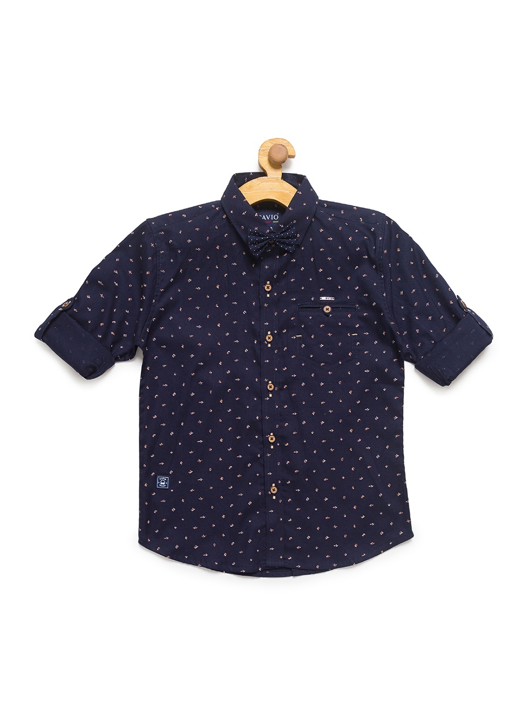 

CAVIO Boys Navy Blue Printed Casual Shirt