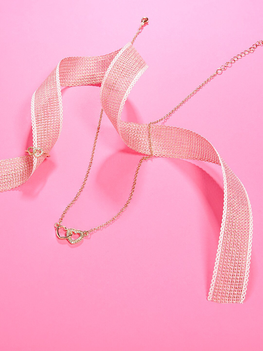 

ToniQ Gold-Plated & White CZ Stone Studded Jewellery Set