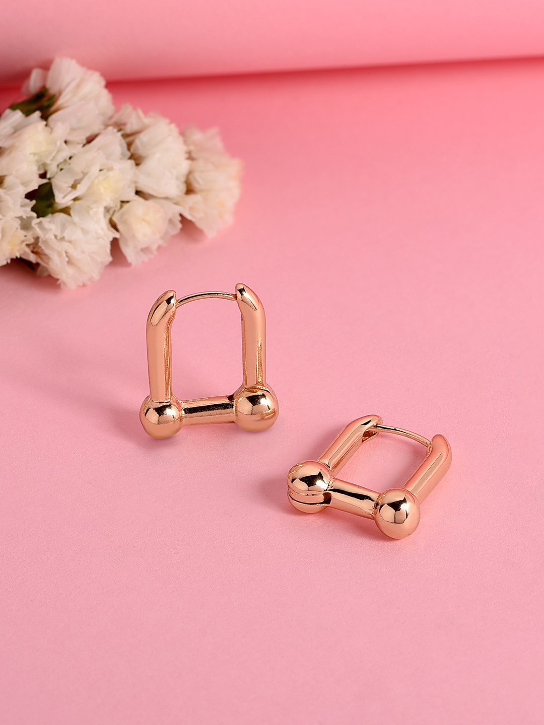 

ToniQ Women Gold-Toned Contemporary Hoop Earrings