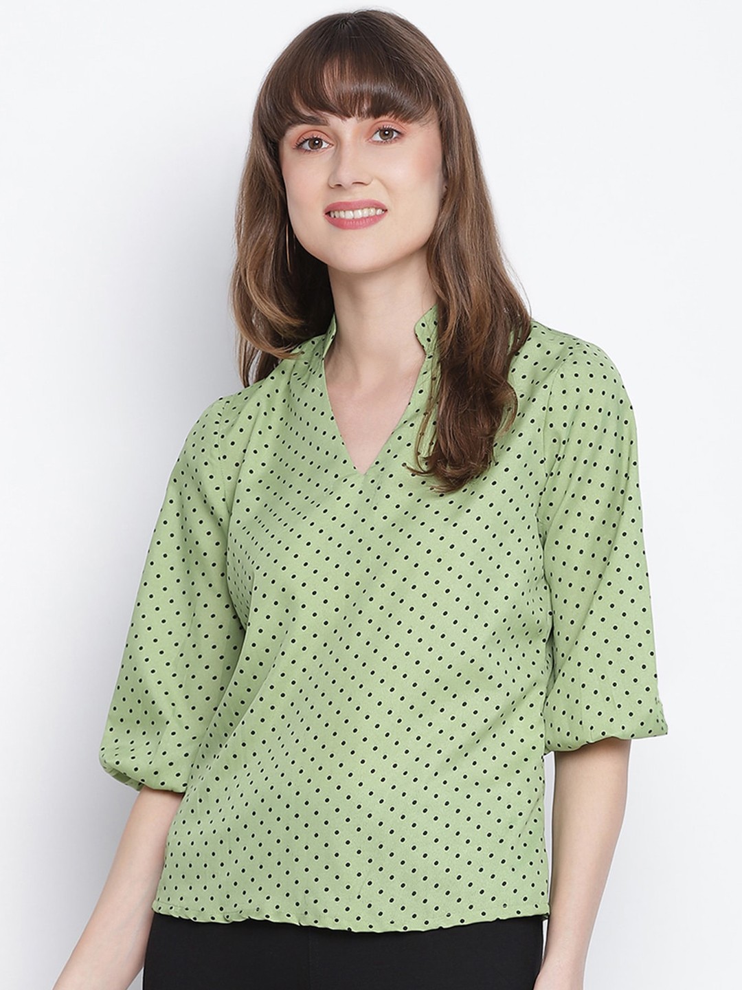 

DRAAX Fashions Women Green Abstract Printed Regular Top