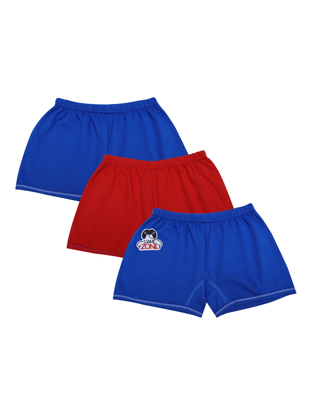 

D'chica Boys Set of 3 Solid Shorts, Red