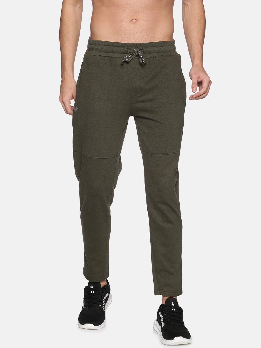 

ATTIITUDE Men Green Solid Slim-Fit Pure Cotton Track Pants