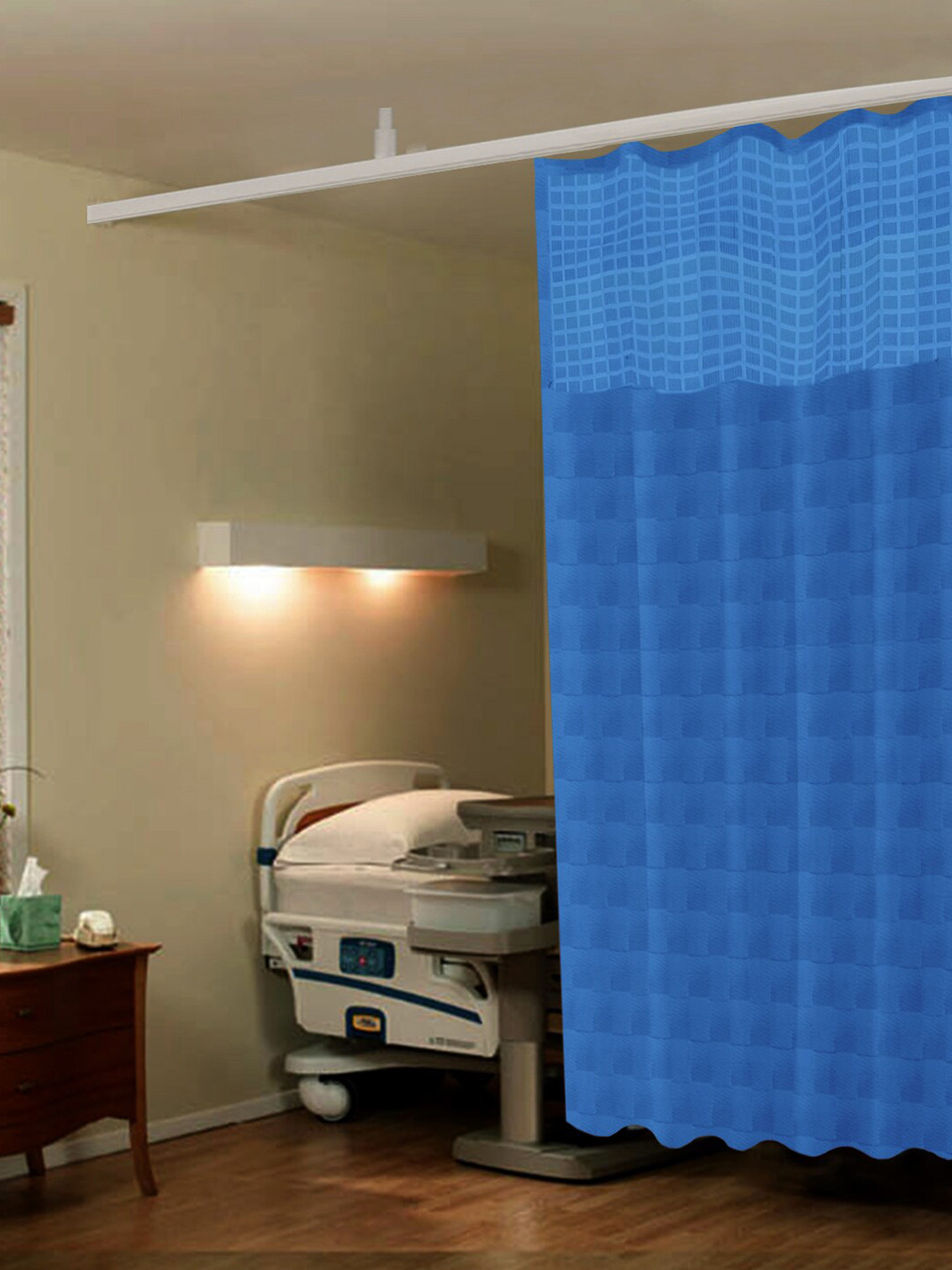 

Lushomes Blue Geometric Partition Curtain