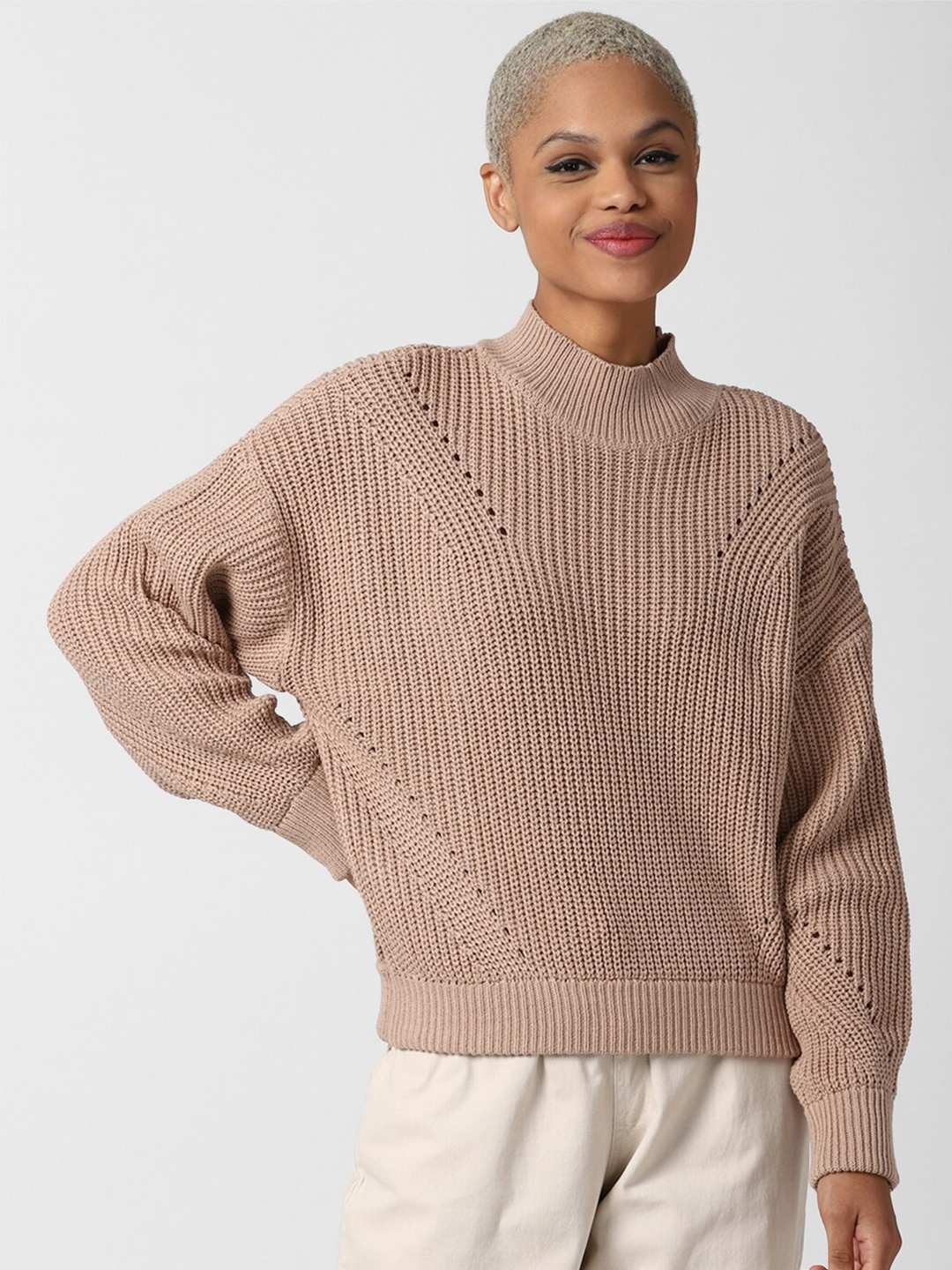

FOREVER 21 Women Brown Boxy Pullover