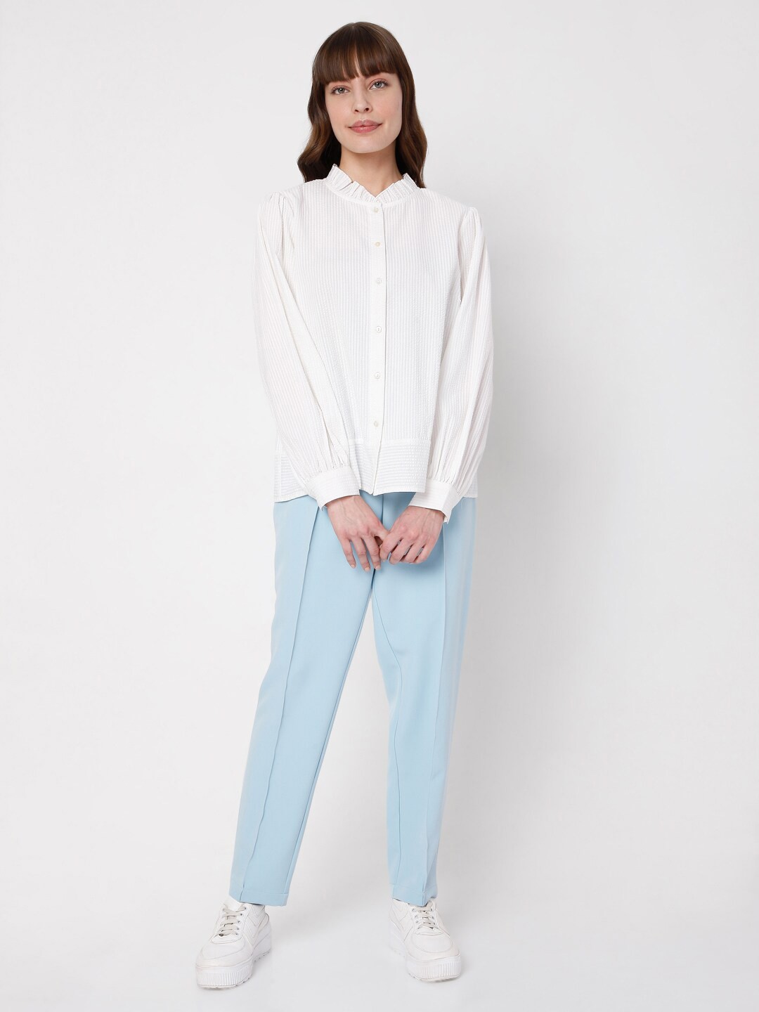 

Vero Moda Women White Solid Shirt Style Top