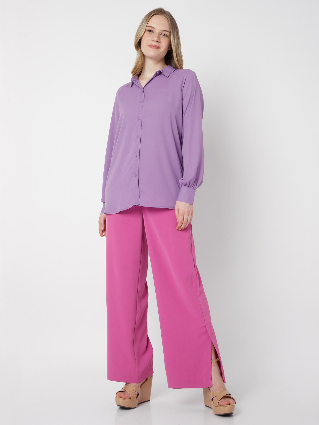 

Vero Moda Women Purple Solid Casual Shirt