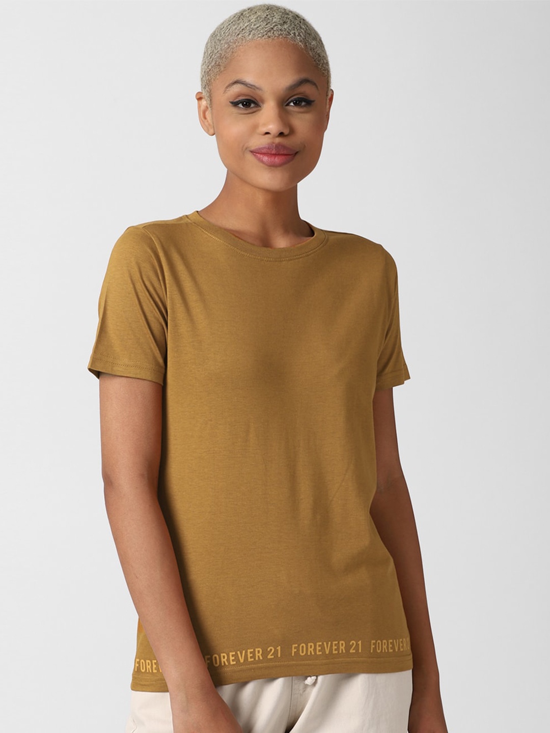 FOREVER 21 Camel Brown Solid Top