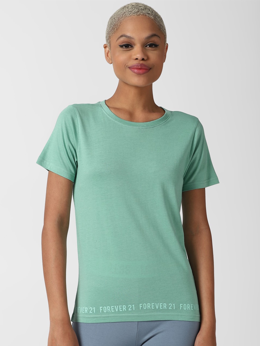 

FOREVER 21 Blue Solid Top
