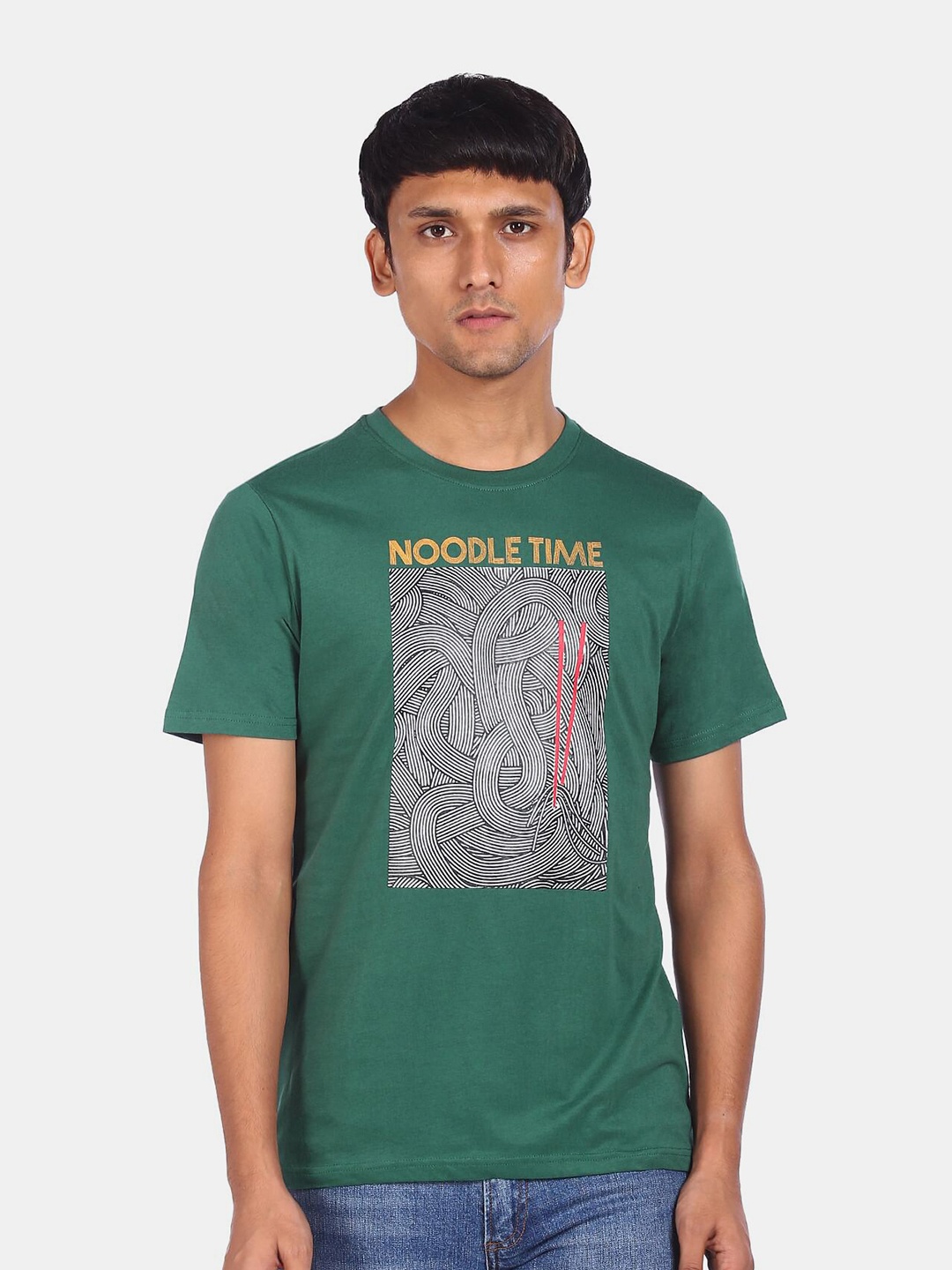 

Colt Men Green Crew Neck Printed T-shirt