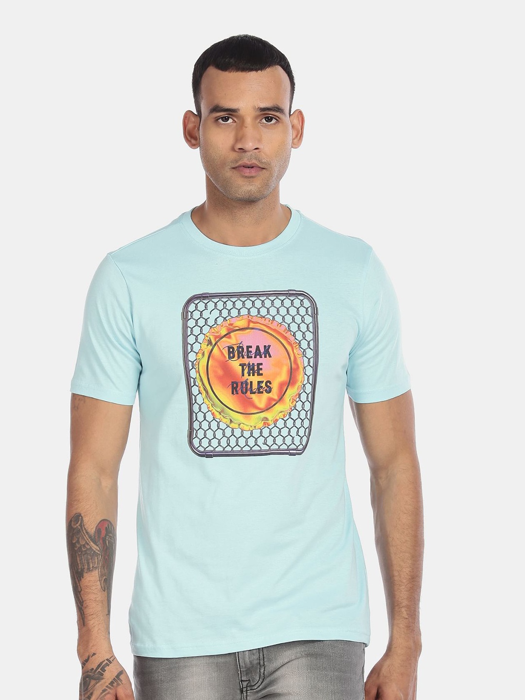 

Colt Men Blue Graphic Printed T-shirt
