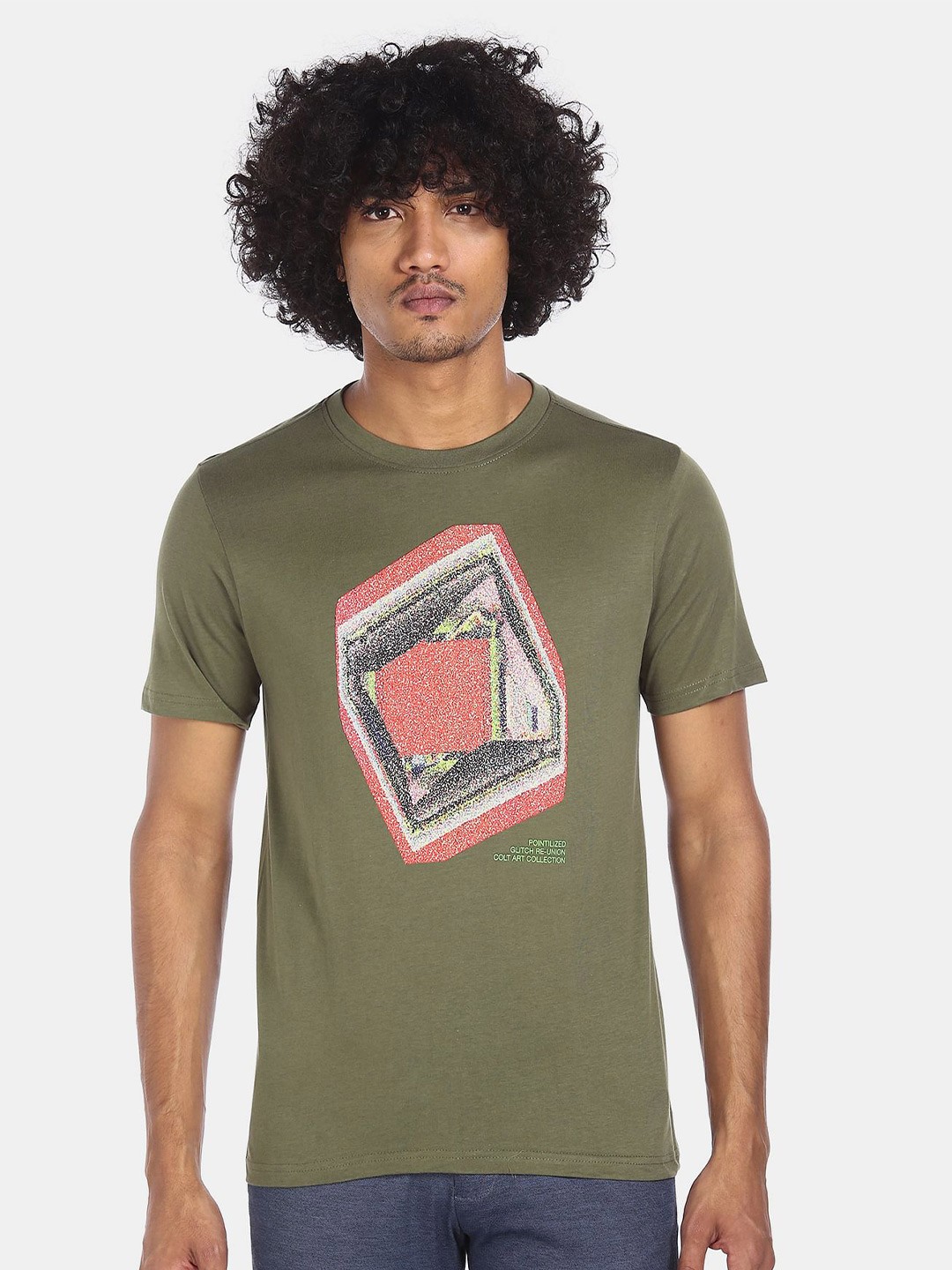 

Colt Men Green Graphic Printed T-shirt