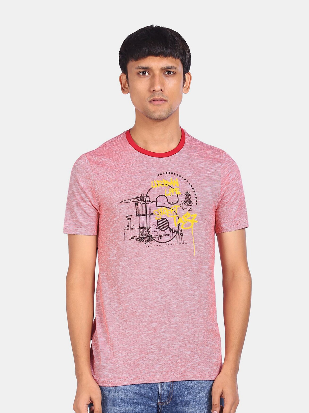 

Colt Men Red & pale chestnut Printed T-shirt