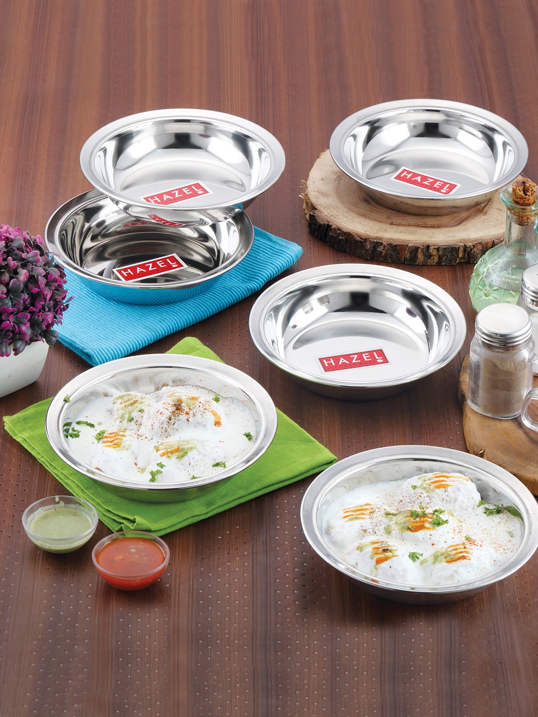 

HAZEL Silver-Toned Set Of 12 Stainless Steel Bowl Set